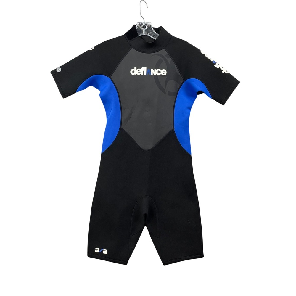 Defiance Wetsuit Women 2/2 Black Blue Shorty Springsuit Short Sleeve Neoprene